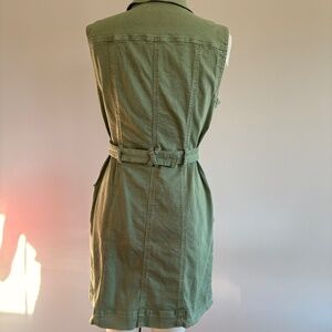 KUT, Size M, Button Up Khaki Green Sleeveless dress with cargo pockets